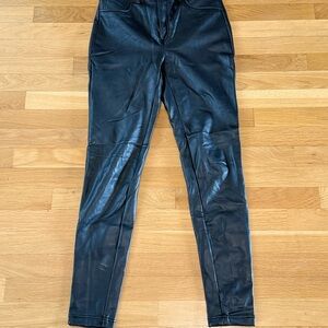 Black Faux Leather Pants size 4 INC